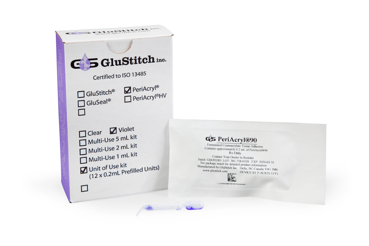 #3 - PeriAcryl®90 Unit of Use, 12 x 0.2 mL Ampoules - Violet